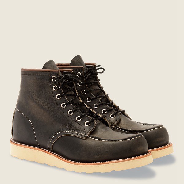 Red Wing Heritage Bot Erkek - Classic Moc - 6-Inch Rough & Tough Deri - Koyu Gri - 43NMUYIER